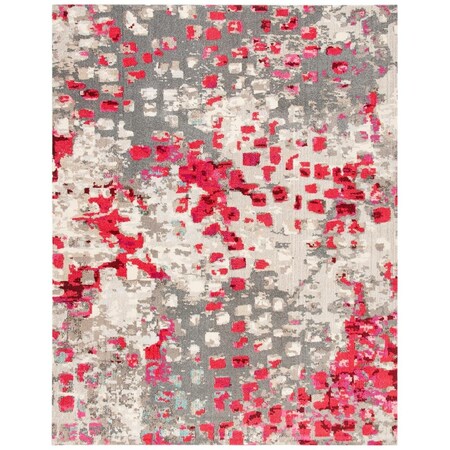 Safavieh 10 x 14 ft. Madison 400 Contemporary Rectangle Area Rug Grey & Red MAD425R-10